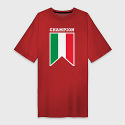 Футболка женская-платье Италия чемпион, цвет: красный