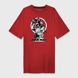 Футболка женская-платье Linkin Park all, цвет: красный