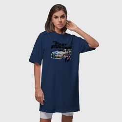 Футболка женская-платье Брайан ОКоннер Nissan Skyline R34, цвет: тёмно-синий — фото 2
