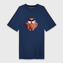 Женская футболка-платье Сердитая сова с круглыми глазами