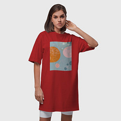 Футболка женская-платье Минималистичный лотос, цвет: красный — фото 2