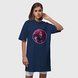 Футболка женская-платье Космические суши, цвет: тёмно-синий — фото 2