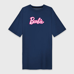 Футболка женская-платье Барби Фильм Логотип, цвет: тёмно-синий