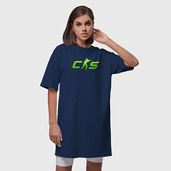 Футболка женская-платье CS2 green logo, цвет: тёмно-синий — фото 2