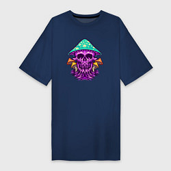 Женская футболка-платье Mushroom skull