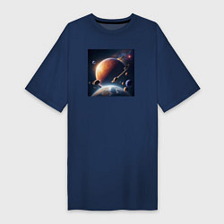 Женская футболка-платье Большой парад планет