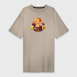 Женская футболка-платье Любитель пива и аниме