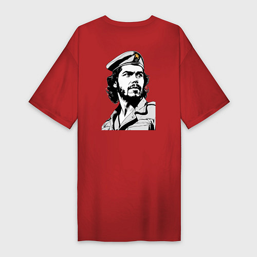 Женская футболка-платье Че Гевара - До победы / Красный – фото 2