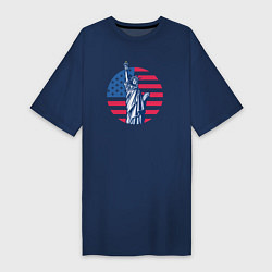Футболка женская-платье Statue of Liberty, цвет: тёмно-синий