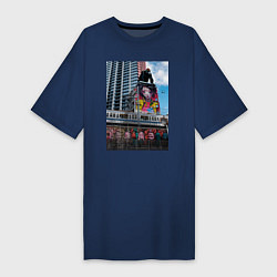 Футболка женская-платье MoMo - Токио, цвет: тёмно-синий