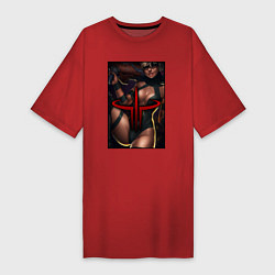 Футболка женская-платье Quake 3 - Hunter, цвет: красный