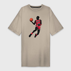 Футболка женская-платье Retro Jordan, цвет: миндальный
