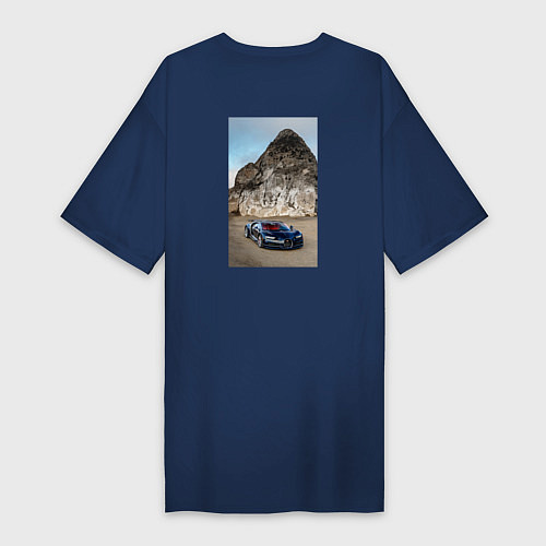 Женская футболка-платье Современные машины / Тёмно-синий – фото 2