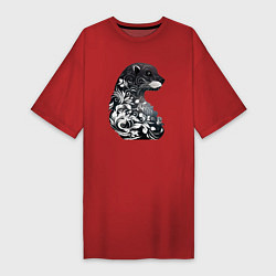 Женская футболка-платье Цветочная выдра