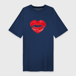 Женская футболка-платье Сердечный поцелуй