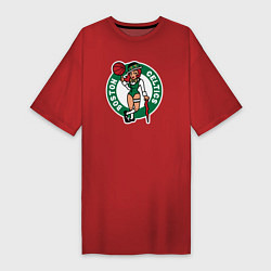 Футболка женская-платье Boston Celtics girl, цвет: красный