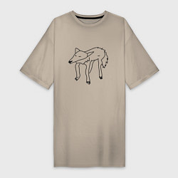 Женская футболка-платье Забавный волк