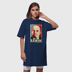 Футболка женская-платье Владимир Ильич Ленин, цвет: тёмно-синий — фото 2