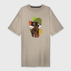 Женская футболка-платье Разновидности медведей