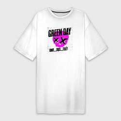Футболка женская-платье Green Day uno dos tre, цвет: белый