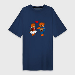 Женская футболка-платье Мишки: Айгуль и Марат