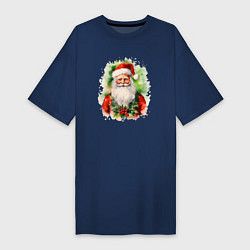 Женская футболка-платье Бородатый Санта
