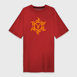 Футболка женская-платье Символ славянского велеса, цвет: красный