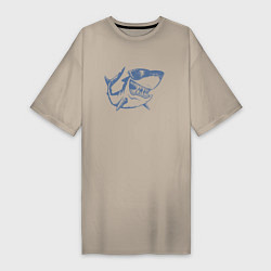 Женская футболка-платье Большая акула