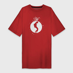 Футболка женская-платье Майкл Джексон король, цвет: красный
