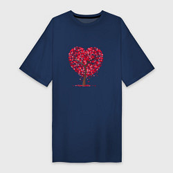 Женская футболка-платье Дерево из сердец
