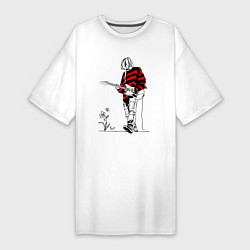 Футболка женская-платье Курт Кобейн Нирвана свитер, цвет: белый
