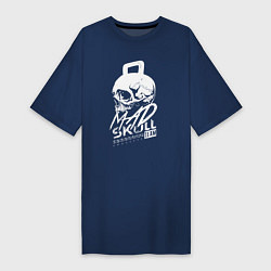 Футболка женская-платье Mad skull crossfit, цвет: тёмно-синий