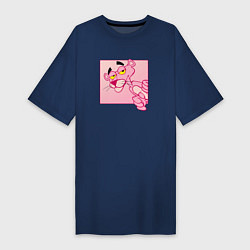 Футболка женская-платье Розовая пантера из мультфильма, цвет: тёмно-синий