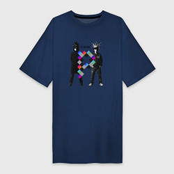 Футболка женская-платье Pet Shop Boys - duet from england, цвет: тёмно-синий