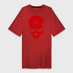 Футболка женская-платье Amatory Skull, цвет: красный