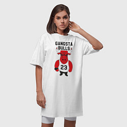 Футболка женская-платье Gangsta Bulls 23, цвет: белый — фото 2