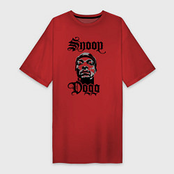 Футболка женская-платье Snoop Dogg Face, цвет: красный