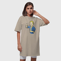 Футболка женская-платье Fallout vault boy, цвет: миндальный — фото 2