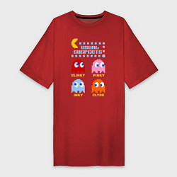 Футболка женская-платье Pac-Man: Usual Suspects, цвет: красный