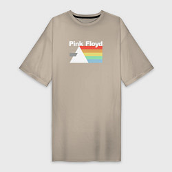 Футболка женская-платье Pink Floyd, цвет: миндальный