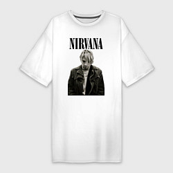 Футболка женская-платье Kurt Cobain: Young, цвет: белый