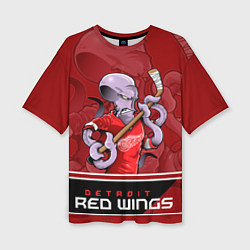 Женская футболка оверсайз Detroit Red Wings