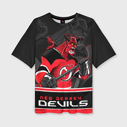 Женская футболка оверсайз New Jersey Devils