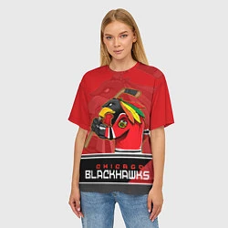 Футболка оверсайз женская Chicago Blackhawks, цвет: 3D-принт — фото 2