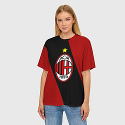 Футболка оверсайз женская Milan FC: Red Collection, цвет: 3D-принт — фото 2