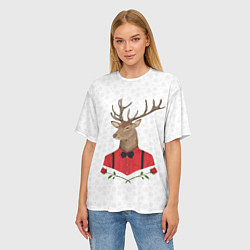 Футболка оверсайз женская Christmas Deer, цвет: 3D-принт — фото 2