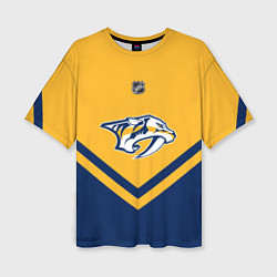 Футболка оверсайз женская NHL: Nashville Predators, цвет: 3D-принт