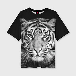 Женская футболка оверсайз Мордочка тигра
