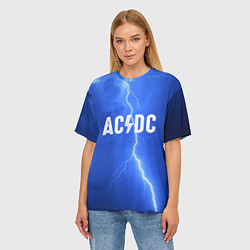 Футболка оверсайз женская AC/DC: Lightning, цвет: 3D-принт — фото 2