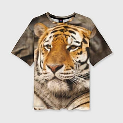 Женская футболка оверсайз Мудрый тигр